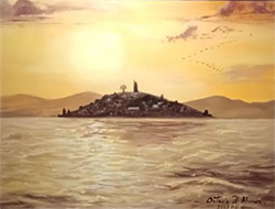 ATARDECER EN JANITZIO MICHOACÁN, OCTAVIO URBINA ÁVAREZ
