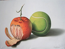 MANDARINA Y PELOTA DE TENIS
(SERIE JUEGO, VIDA Y SUERTE), OCTAVIO URBINA ÁVAREZ
